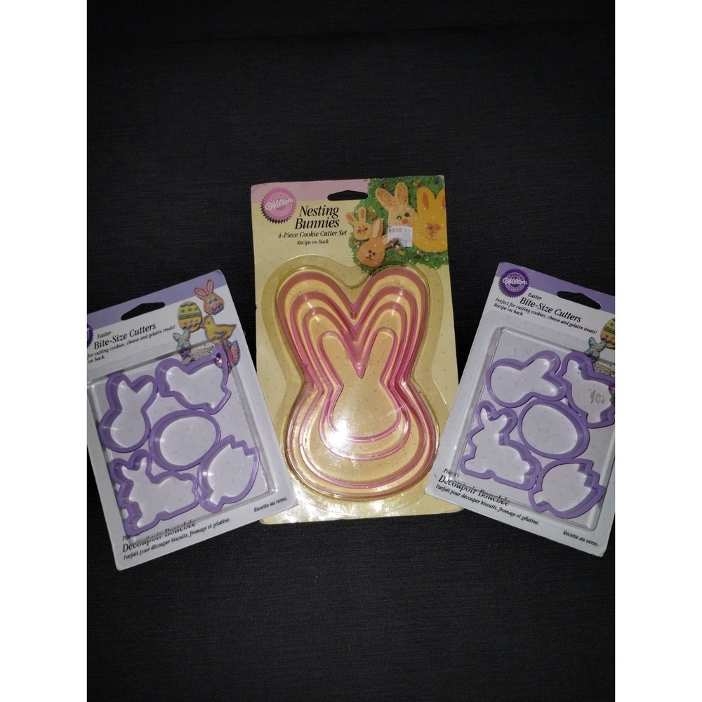 Vintage Wilton Cookie Cutters Easter Nesting Bunnies And Easter Bites 3 Packages